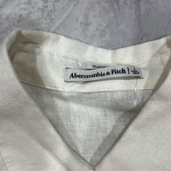 Abercrombie and Fitch linen button down shirt size large - Picture 3 of 4